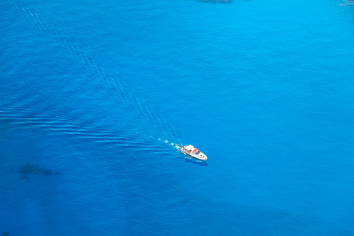 Beautiful luxury yacht Sailing into a blue sea