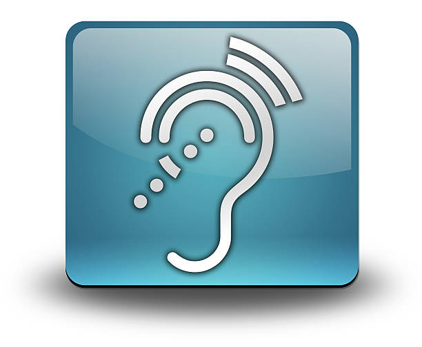 Icon, Button, Pictogram with Hearing Impairrment symbol