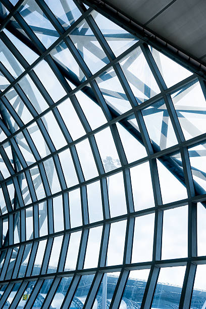 istock Modern Office Building structer Reflections at departure in airport terminal 492624807