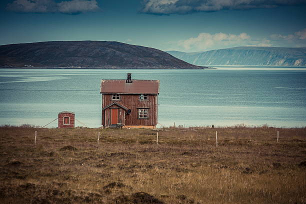 norway landscape wadden sea with house