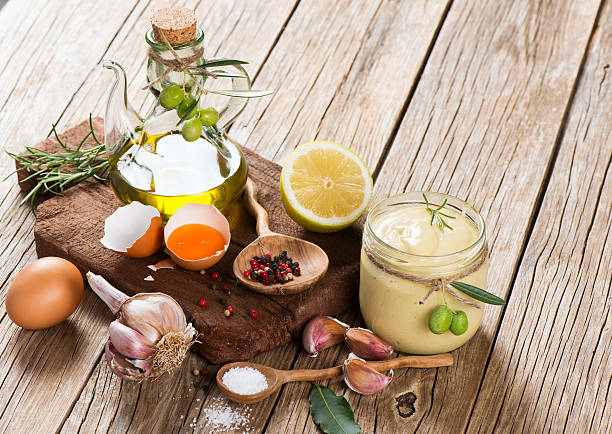 istock Mayonnaise in a jar and  ingredients 492626670