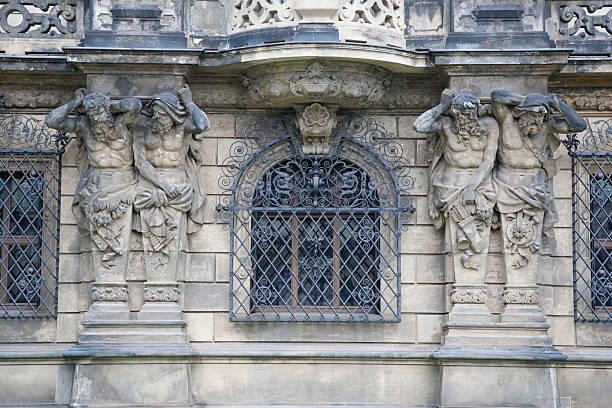 Detail on Exterior Wall in Dresden, Saxony, Germany, Europe