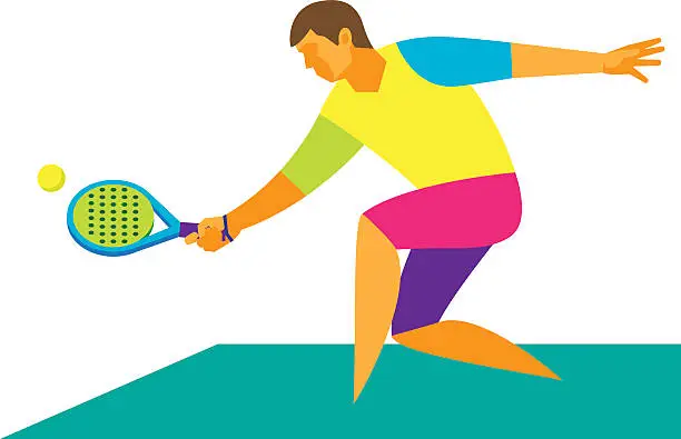 Vector illustration of game with ball.padel