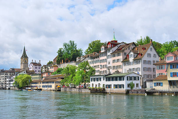 istock Zurich. River Limmat embankment 492628579