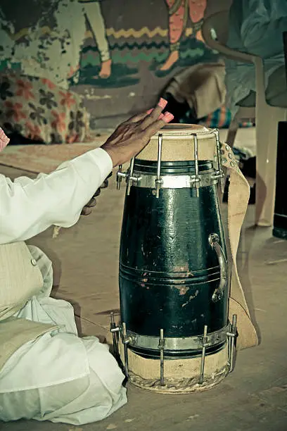 Dholak, Dholki, Naal (Double-headed hand-drum) performer