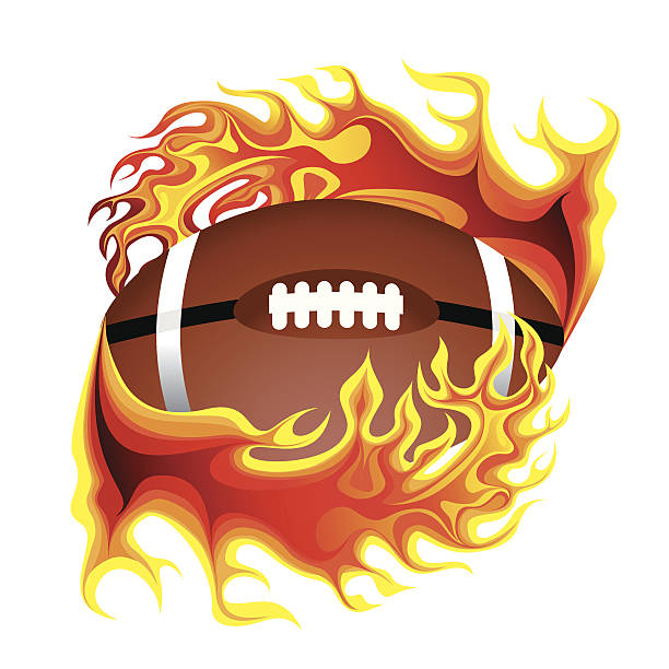 istock American football in flame - Illustration 492631025