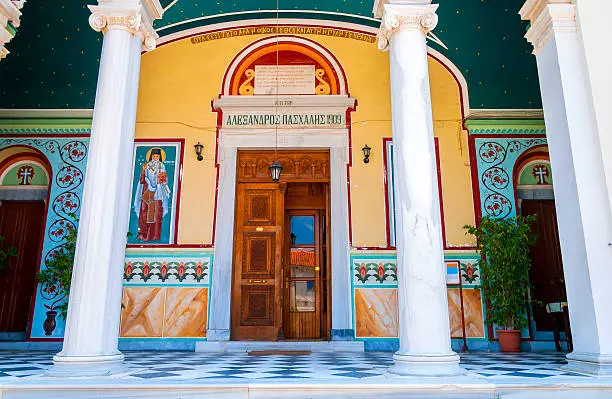 Entrance to the Greek church in Samos Town