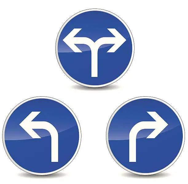 Vector illustration of Vector turning signs