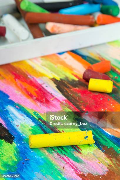 Conte Crayons And Oil Pastels Stock Photo - Download Image Now - Color  Wheel, Art, Art And Craft - iStock