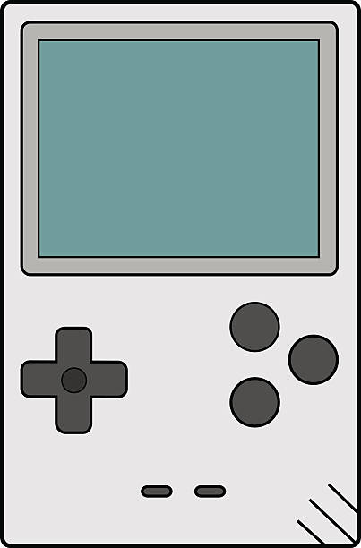 Handheld Game Console A hand drawn vector illustration of a handheld gaming device handheld video game stock illustrations
