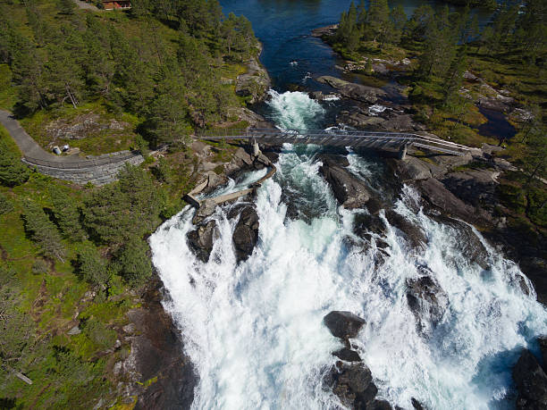 istock Likholefossen waterfall from air 492648386