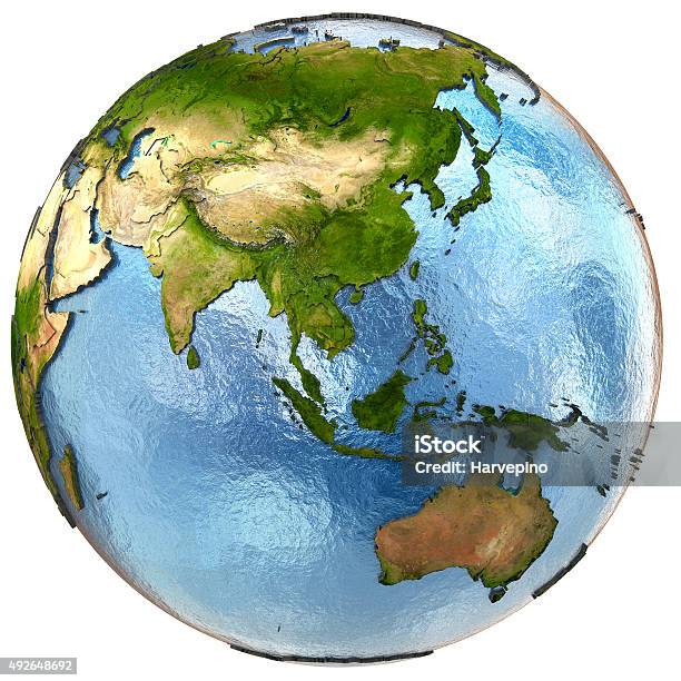 Southeast Asia On Earth Stock Photo - Download Image Now - Globe - Navigational Equipment, Planet - Space, Planet Earth