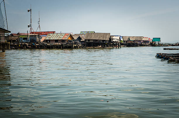 Koh Panyee, THAILAND - January 12, 2015: Floating homes into the last \