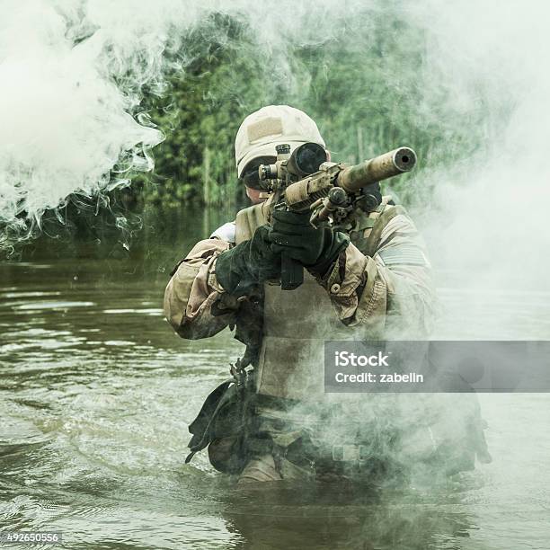 Crossing The River Stock Photo - Download Image Now - United States Navy SEALs, 2015, Aggression