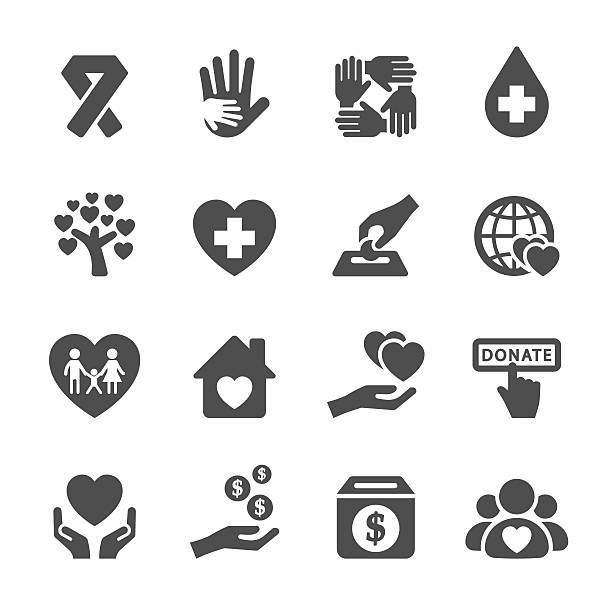 charity and donation icon set 5, vector eps10 vector art illustration