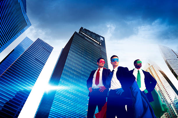 istock Superhero Business People Strength Cityscape Cloudscape Concept 492651484
