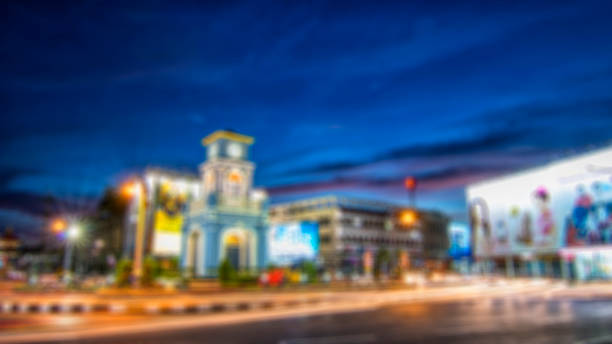 istock blur beautiful Clock Tower Phuket old town for background 492651678