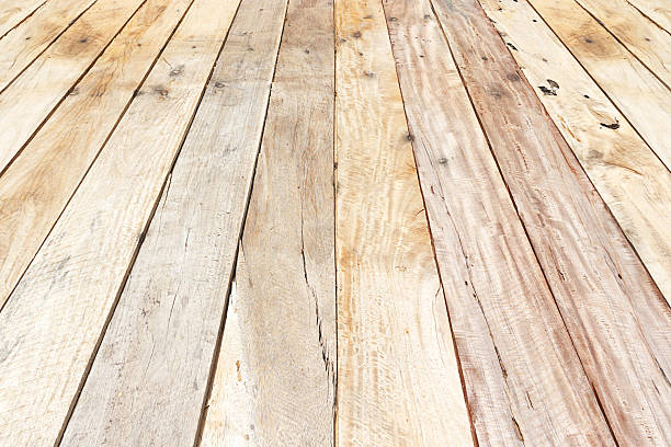 istock Wood plank brown texture for background, perspective 492652688