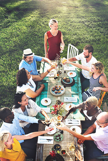 istock Diverse People Luncheon Outdoors Food Concept 492654134