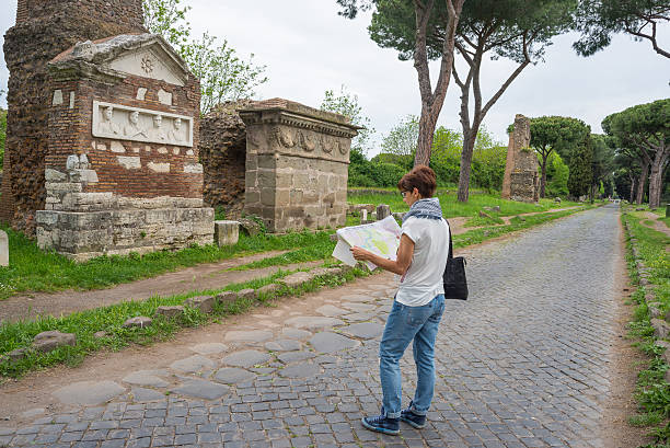 Tourism around Rome old town, Italy