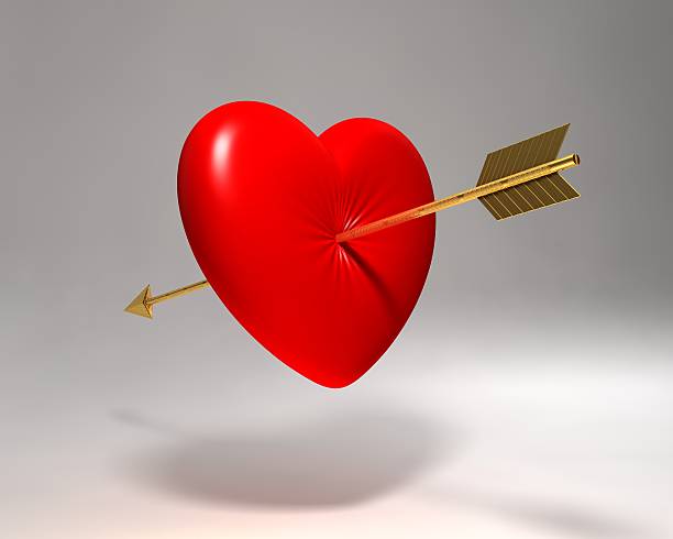 Heart & Arrow 3d render cupid stock pictures, royalty-free photos & images