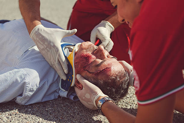 istock Medical emergency team first aid at accident 492667344