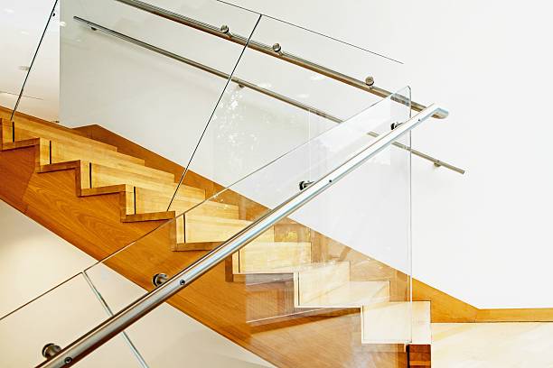istock Modern interior with wooden stairs 492667714