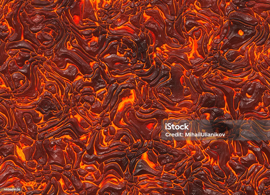 heat red lava texture of eruption volcano Lava Stock Photo