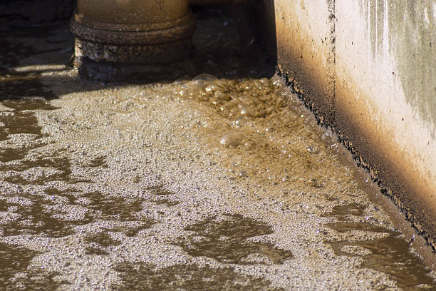 istock dirty waste water in sewage plant 492672120