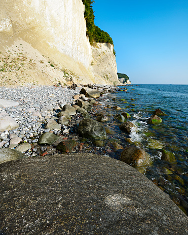 Rugen Island Chalk Cliffs Seascape, Germany, Baltic Sea, Beach , Boulders