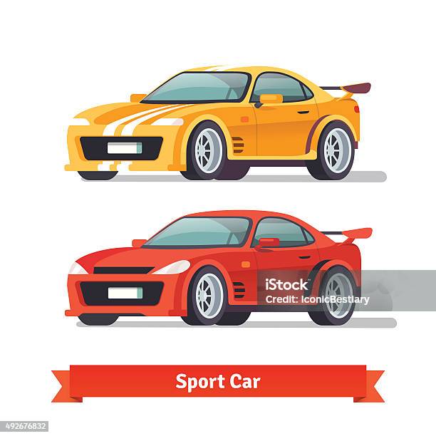 Race Sport Car Supercar Tuning Stock Illustration - Download Image Now -  Sports Car, Car, Spoiler - iStock