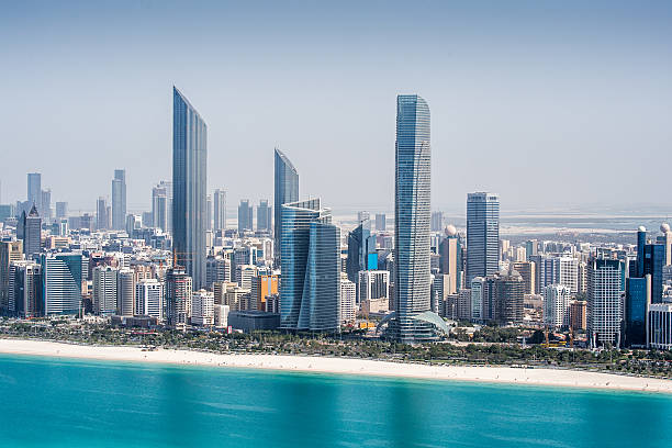 istock Sea and skyscrapers in Abu Dhabi 492677128