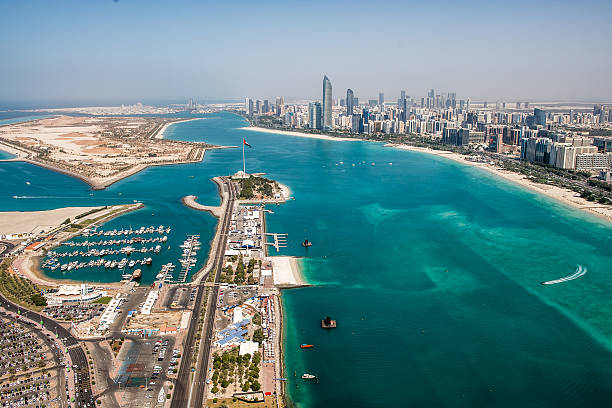 istock Coastline and mosque in Abu Dhabi 492677192