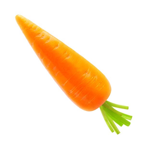 fresh carrot isolé sur fond blanc - healthy eating orange ingredient raw photos et images de collection