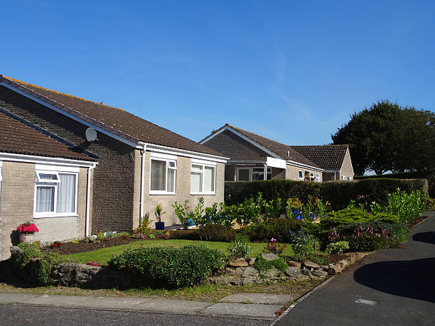 istock Image of brick-built bungalows and single-storey accommodation for elderly residents 492677754