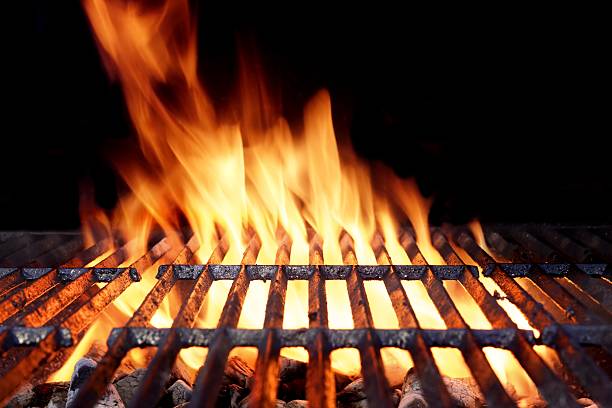 istock Hot Barbecue Charcoal Grill With Bright Flames 492678262