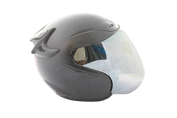 istock Black motorcycle of helmet isolated. 492678823