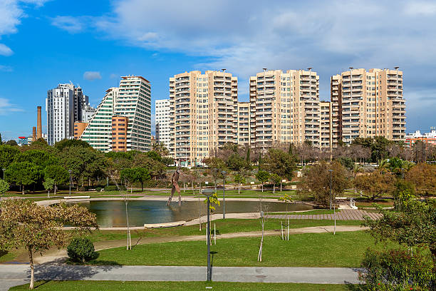 istock Turia park and modern buildings in Valencia, Spain. 492679369