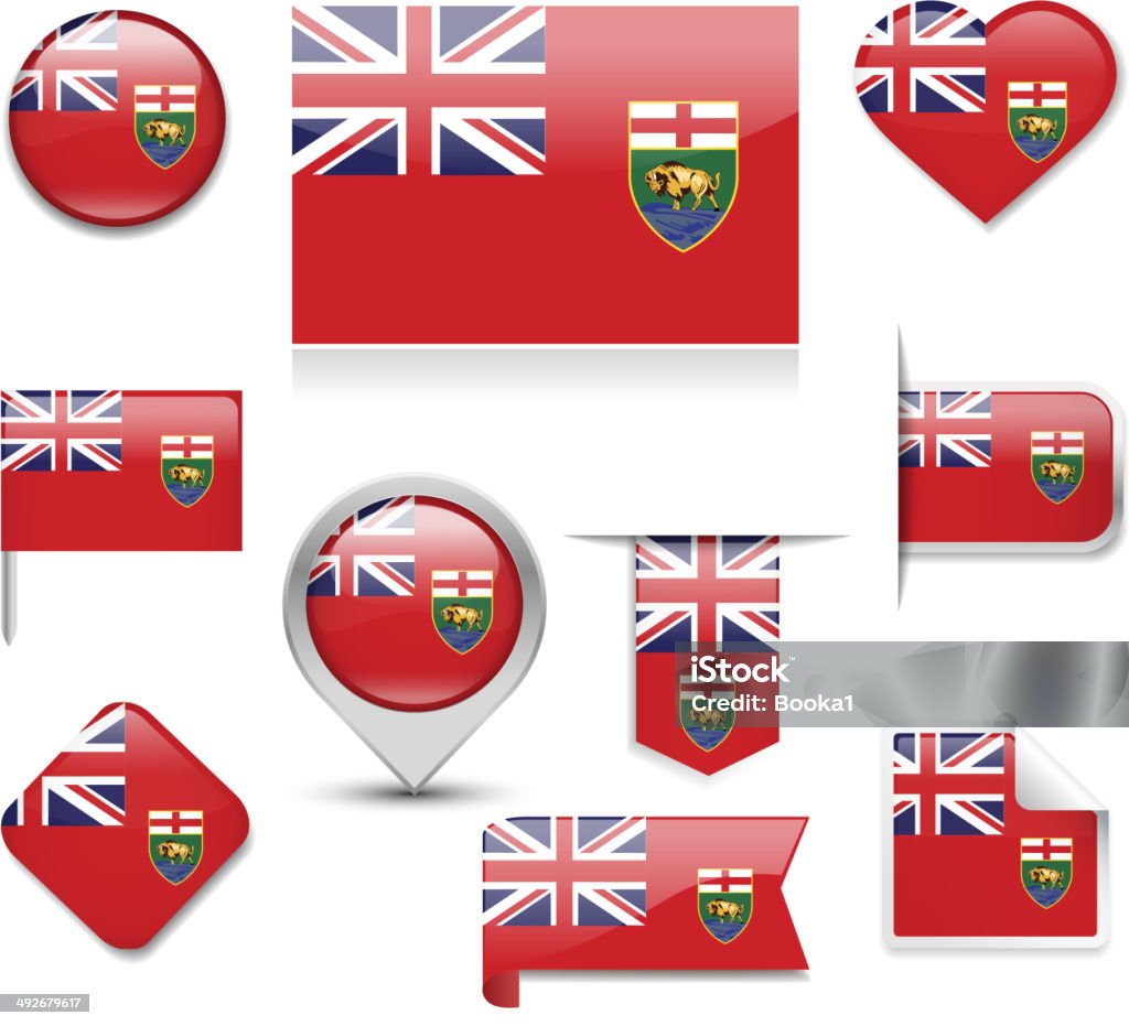 Manitoba bandeira Collection - Vetor de América do Norte royalty-free