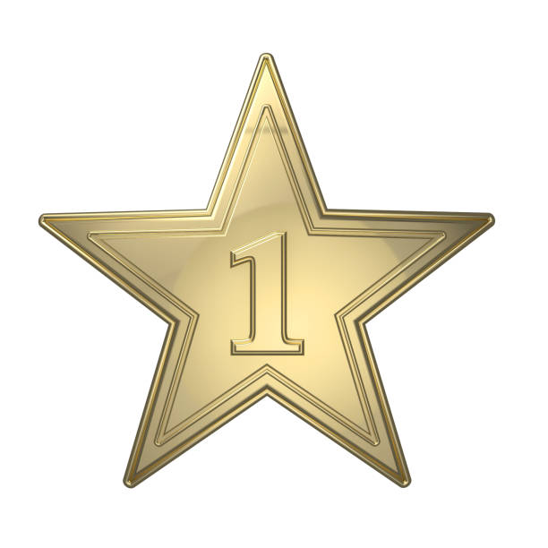 istock Metallic Gold Star First Place Number 1 492679677