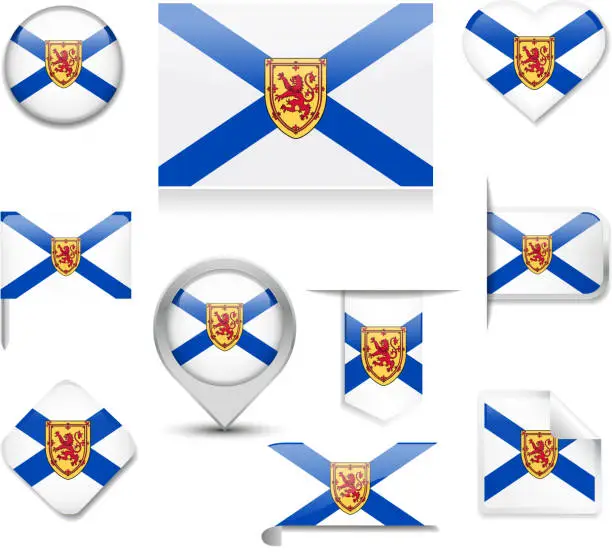 Vector illustration of Nova Scotia Flag Collection