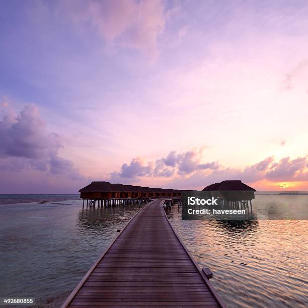 Sonnenuntergang Auf Den Malediven Strand Stockfoto und mehr Bilder von Abenddämmerung - Abenddämmerung, Anlegestelle, Bootssteg