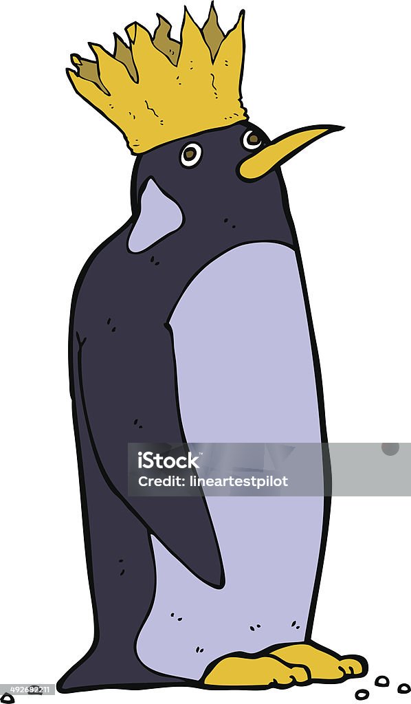 Historieta pingüino emperador - arte vectorial de Alegre libre de derechos