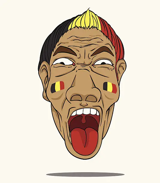 Vector illustration of football fan from belgium