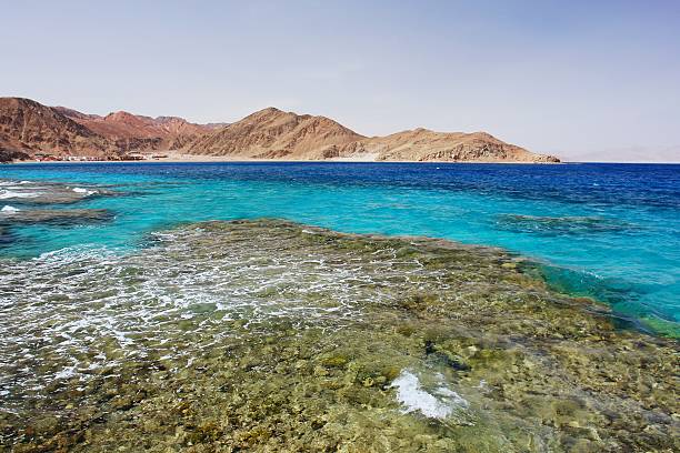 Red Sea, Egypt View of the Red Sea and coast Sinai, Egypt taba stock pictures, royalty-free photos & images