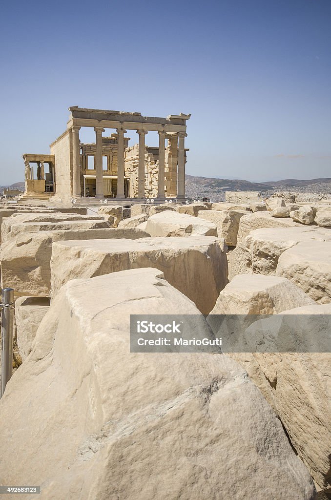 The Erechtheion Temple The Erechtheion temple in Athens, Greece. Greece Stock Photo