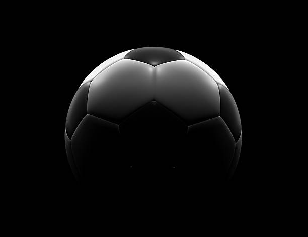 istock Soccer ball on black background 492684639