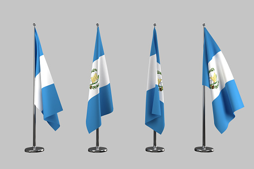 Guatemala indoor flags isolate on white background