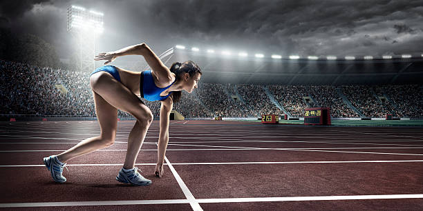 istock Female athlete prepares to run 492697922