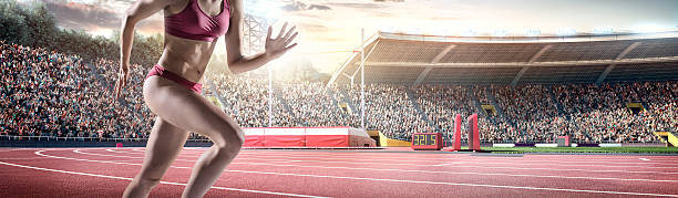 istock Female athlete sprinting 492698850